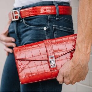 ROUBAIX Wyatt clutch - Red. NEW stunning classic